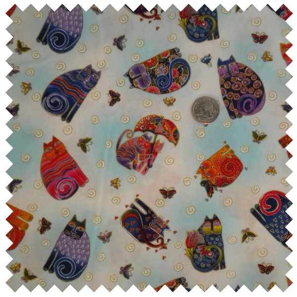 Laurel Burch Fabulous Felines Posing - Remnant 12"