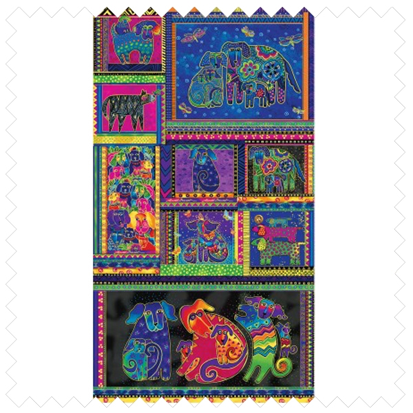 Laurel Burch Dog Panel