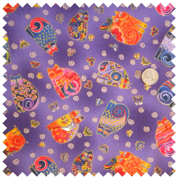 Laurel Burch Fabulous Felines Posing - Remnant 8"