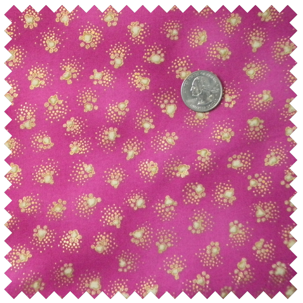Laurel Burch Fabulous Felines Paws-Magenta-REMNANT 23"